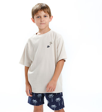 Hust and Claire T-shirt - Anskil - Sand Stone m. Palme