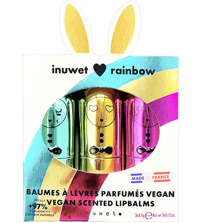 Inuwet Læbepomader - 3-pak - Rainbow - Cupcake/Cheesecake/Milksh