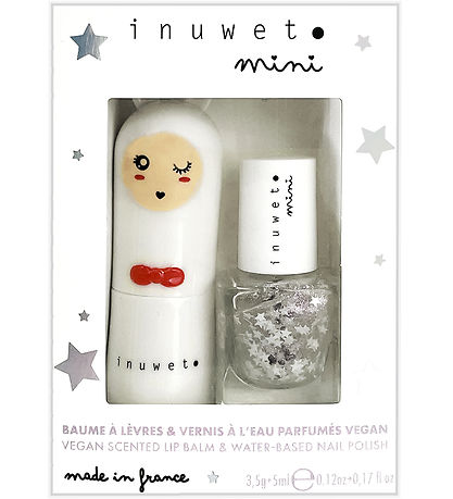 Inuwet Læbepomade/Neglelak - Cotton Candy/Stars - Hvid