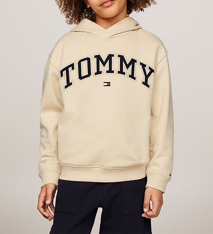 Tommy Hilfiger Hættetrøje - Varsity Embroidery - Country Ivory
