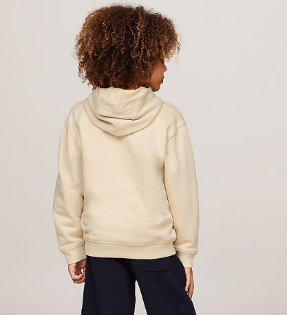 Tommy Hilfiger Hættetrøje - Varsity Embroidery - Country Ivory
