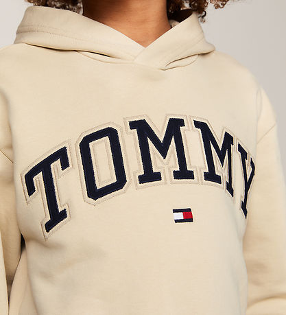 Tommy Hilfiger Hættetrøje - Varsity Embroidery - Country Ivory