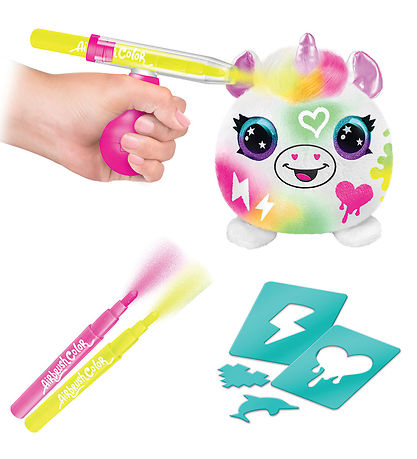 Airbrush Plush Bamse - 10 cm - Neon Mini Mystery Kit
