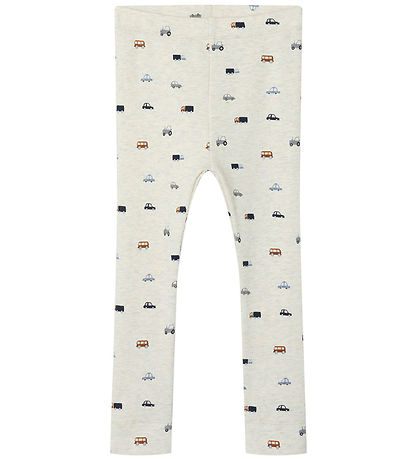 Name It Leggings - Rib - NmmDabu - Peyote Melange m. Køretøjer