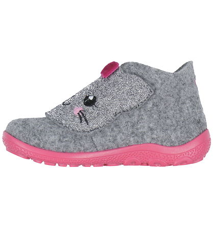 Superfit Hjemmesko - Uld - Happy - Grå/Pink
