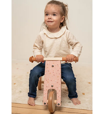 Little Dutch Løbecykel - Træ - Pink Flower