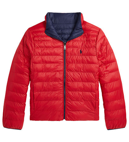 Polo Ralph Lauren Dynejakke - Vendbar - Navy/Rød