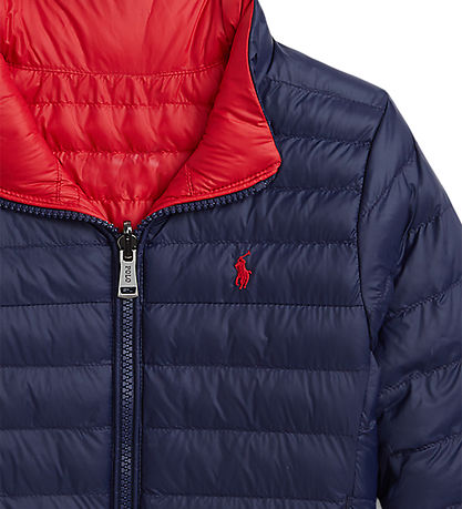 Polo Ralph Lauren Dynejakke - Vendbar - Navy/Rød