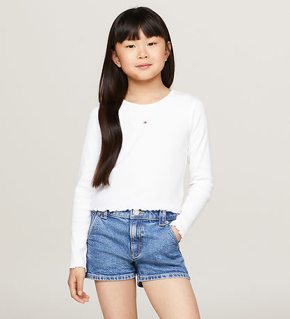 Tommy Hilfiger Bluse - Rib - Essential - Hvid
