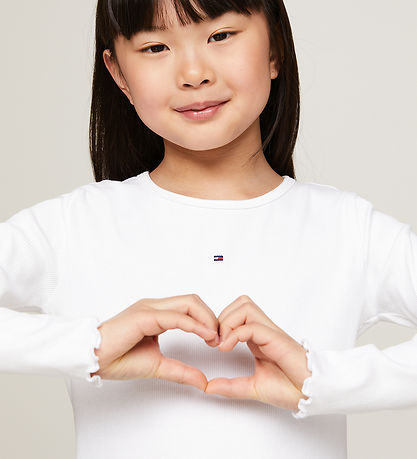 Tommy Hilfiger Bluse - Rib - Essential - Hvid