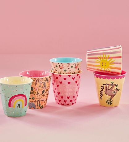 Rice Kopper - Melamin - 6 stk. - 160 ml - Pink/Funky Prints