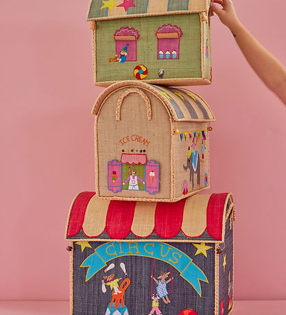 Rice Opbevaringskurve - Raffia - 3 stk. - 52/45/37 cm - Circus