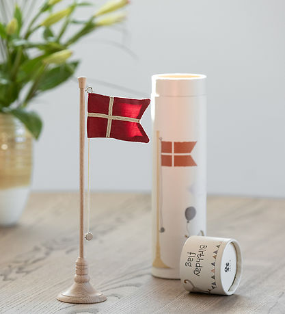 Sebra Bordflag - Træ - 28 cm - Dannebrog