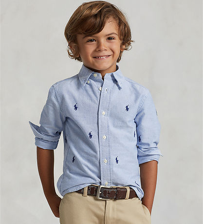 Polo Ralph Lauren Skjorte - Blå/Navy m. Logoer