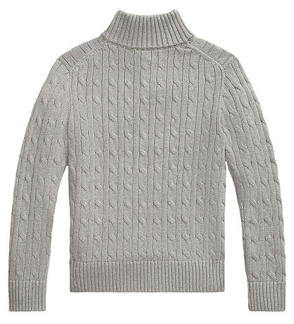 Polo Ralph Lauren Bluse m. Lynlås - Strik - Gråmeleret