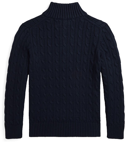 Polo Ralph Lauren Bluse m. Lynlås - Strik - Navy
