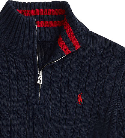 Polo Ralph Lauren Bluse m. Lynlås - Strik - Navy