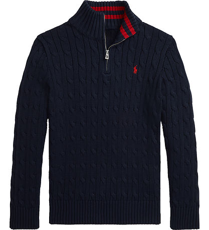 Polo Ralph Lauren Bluse m. Lynlås - Strik - Navy