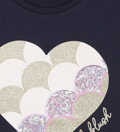 Billieblush T-shirt - Navy/Hjerte/Glitter