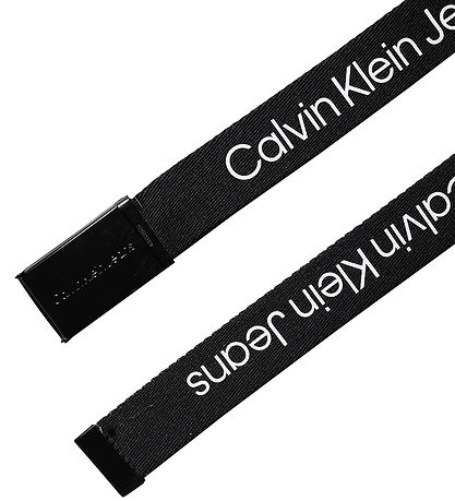 Calvin Klein Bælte - Canvas Logo - Ck Black