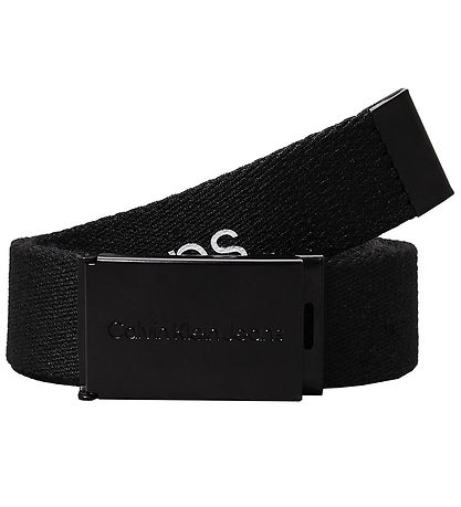 Calvin Klein Bælte - Canvas Logo - Ck Black