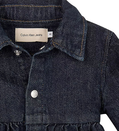 Calvin Klein Kjole - Denim Shirt Dress - Clean Rinse Blue