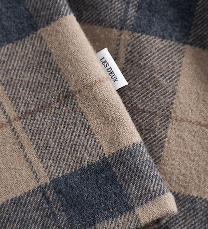 Les Deux Skjorte - Lennon - Check - Desert Taupe/ Dark Navy