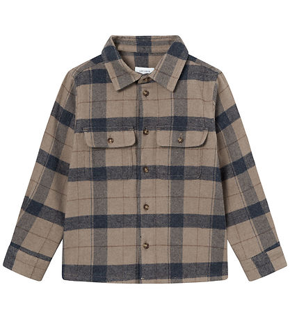 Les Deux Skjorte - Lennon - Check - Desert Taupe/ Dark Navy