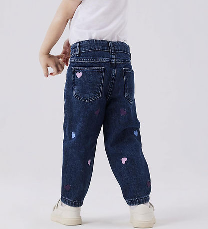 Name It Jeans - Noos - NmfBella - Dark Blue Denim m. Hjerter