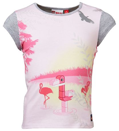LEGO Duplo T-shirt - Grmeleret/Rosa m. Flamingo