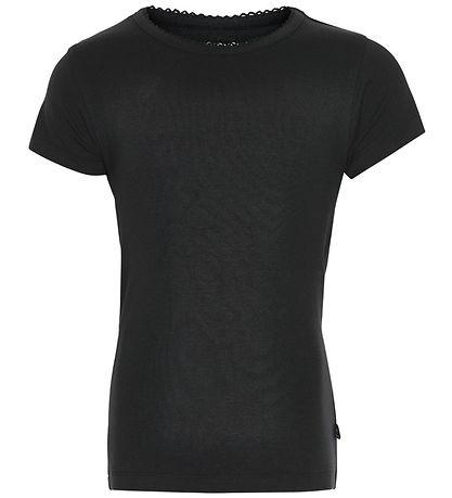 Minymo T-shirt - 2-pak - Sort/Gråmeleret m. Blonde