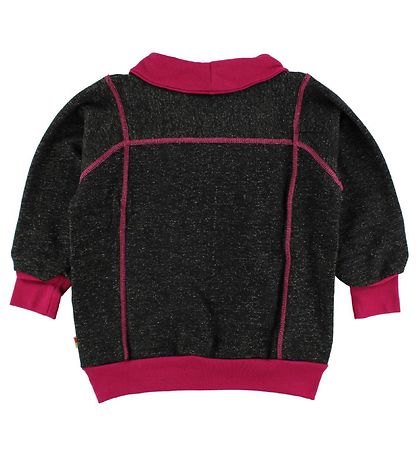 Katvig Sweatshirt - Sortmeleret m. Mrk Pink