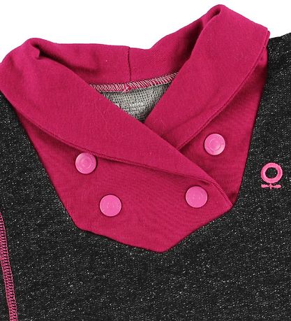 Katvig Sweatshirt - Sortmeleret m. Mrk Pink