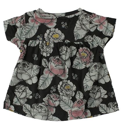 En Fant T-Shirt - Sort m. Blomster