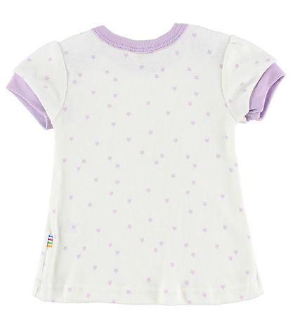 Joha T-Shirt - Bomuld - Hvid/Lavendel m. Stjerner