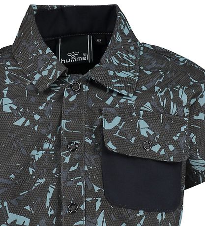 Hummel Badeskjorte - UV50+ - HMLSaxo - Koksgrå/Lyseblå