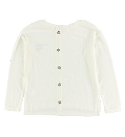 Roxy Bluse - Creme m. Tekst/Knapper