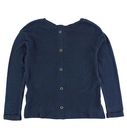 Roxy Bluse - Navy m. Tekst/Knapper