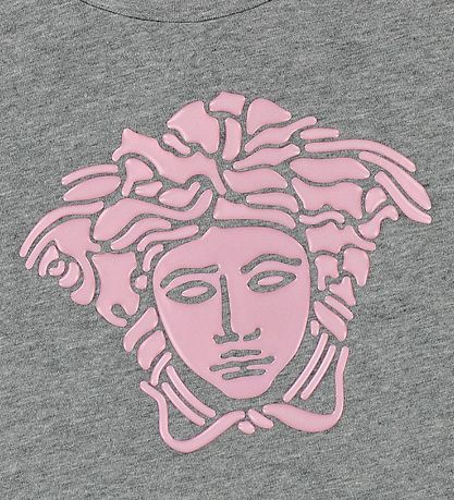 Young Versace T-shirt - Grmeleret m. Lyserd Medusa