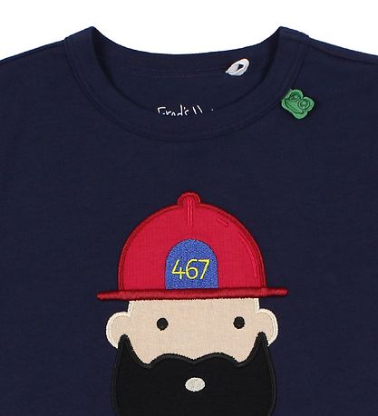 Freds World T-shirt - Navy m. Brandmand