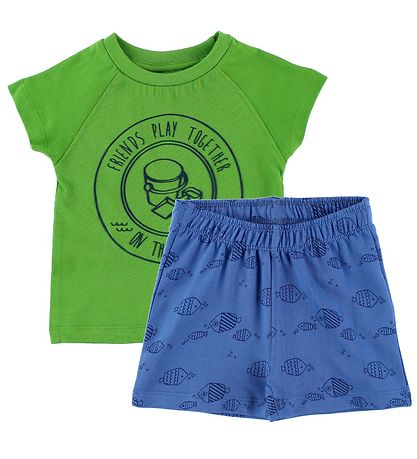 Color Kids Shortsst - Naung - Grn/Bl m. Fisk