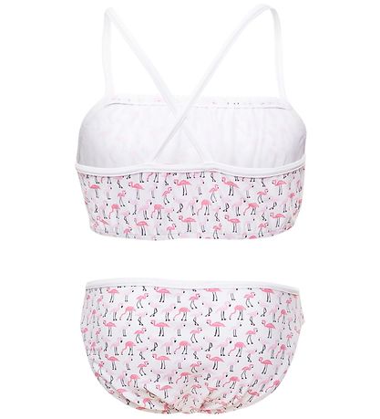Petit Crabe Bikini - Louise - UV50+ - Hvid m. Flamingo
