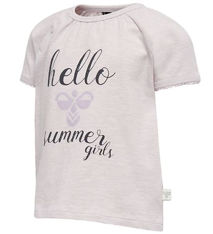 Hummel T-shirt - HMLKaya - Lys Lavendel m. Tekst