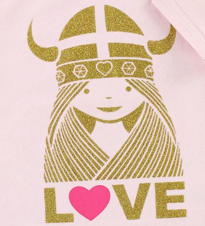 Danef T-shirt - DaneAlva - Lys Rosa m. Love Freja