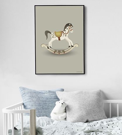 Vissevasse Plakat - 30x40 - Rocking Horse - Lysegr