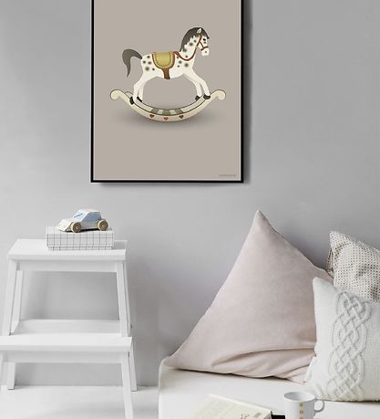 Vissevasse Plakat - 30x40 - Rocking Horse - Rosa