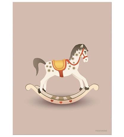 Vissevasse Plakat - 30x40 - Rocking Horse - Rosa