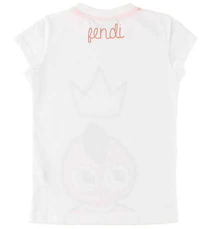 Fendi Kids T-shirt - Hvid m. FendiRumi/Guldkrone