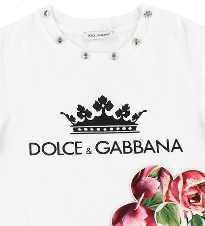 Dolce & Gabbana T-shirt - Hvid m. Blomst