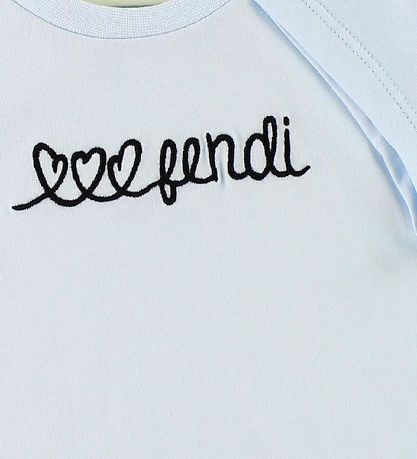 Fendi Kids T-shirt - Lysebl m. Tekst